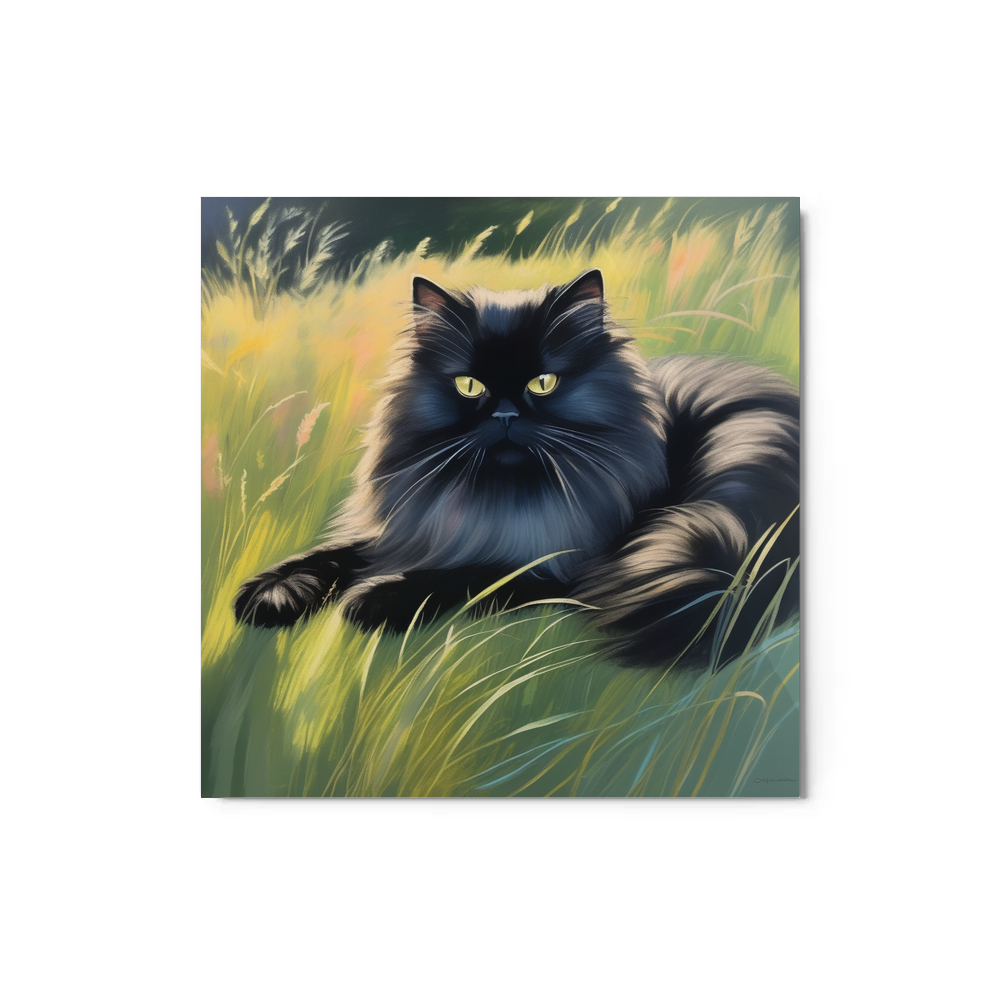 PugMug Custom Black Persian Cat Metal Print