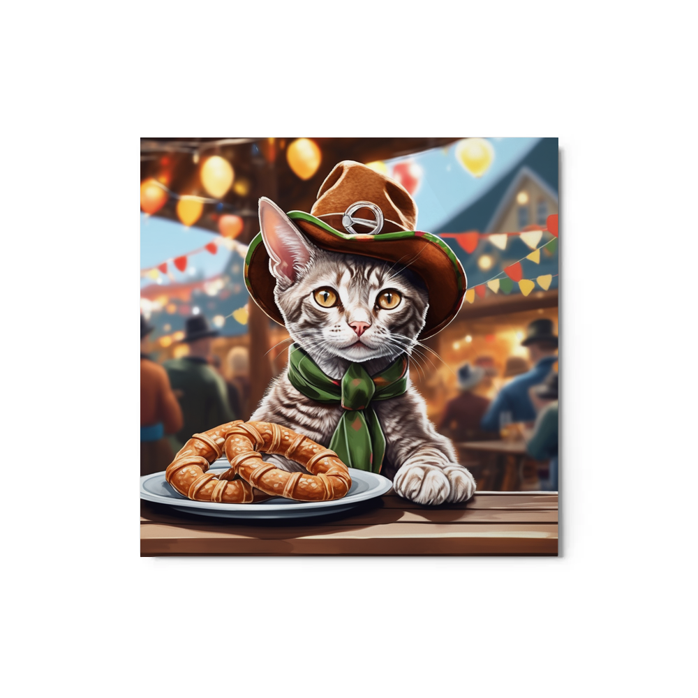 PugMug Custom Tabby Devon Rex Cat Metal Print