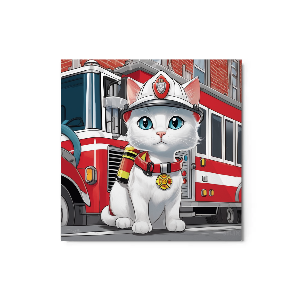 PugMug Custom White Companion Cat Metal Print