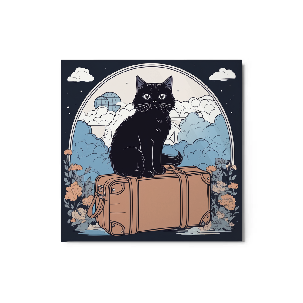 PugMug Custom Black Persian Cat Metal Print