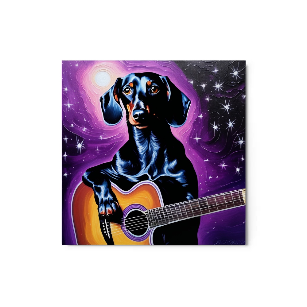 PugMug Custom Black Dachshund Metal Print