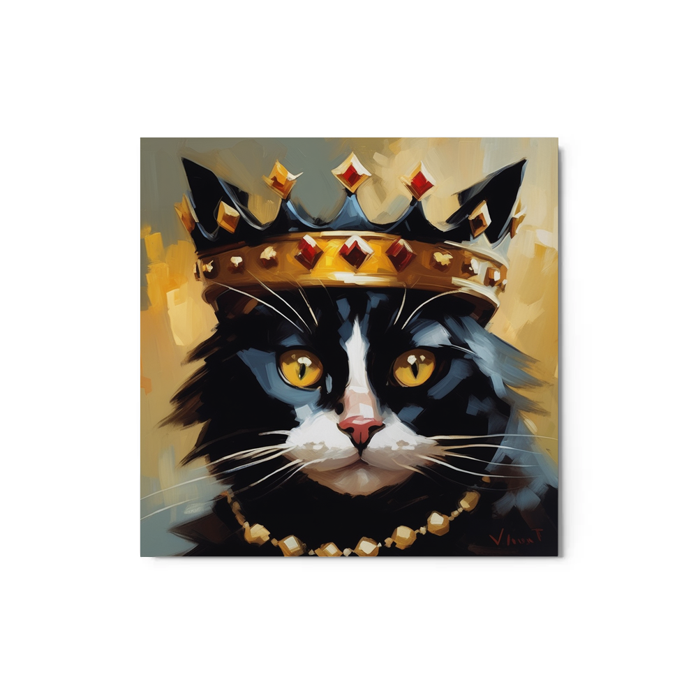 PugMug Custom Black Companion Cat Metal Print