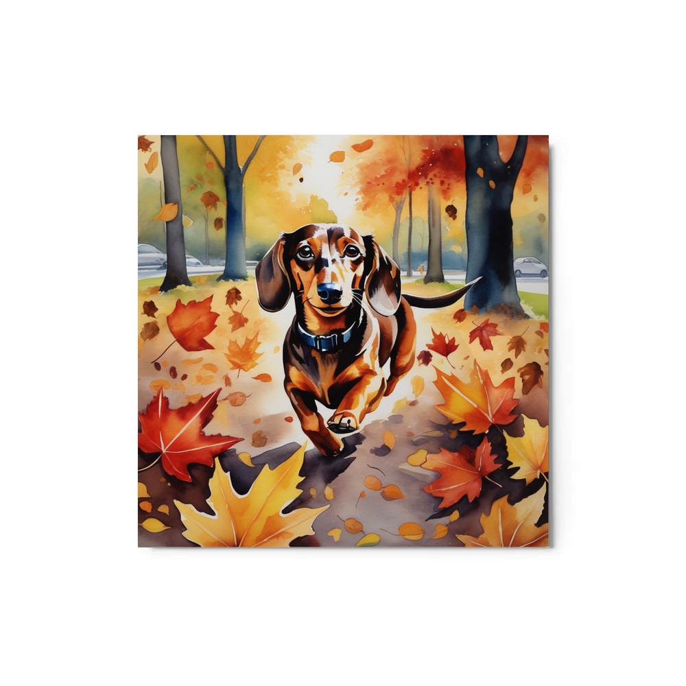 PugMug Custom Tan Dachshund Metal Print