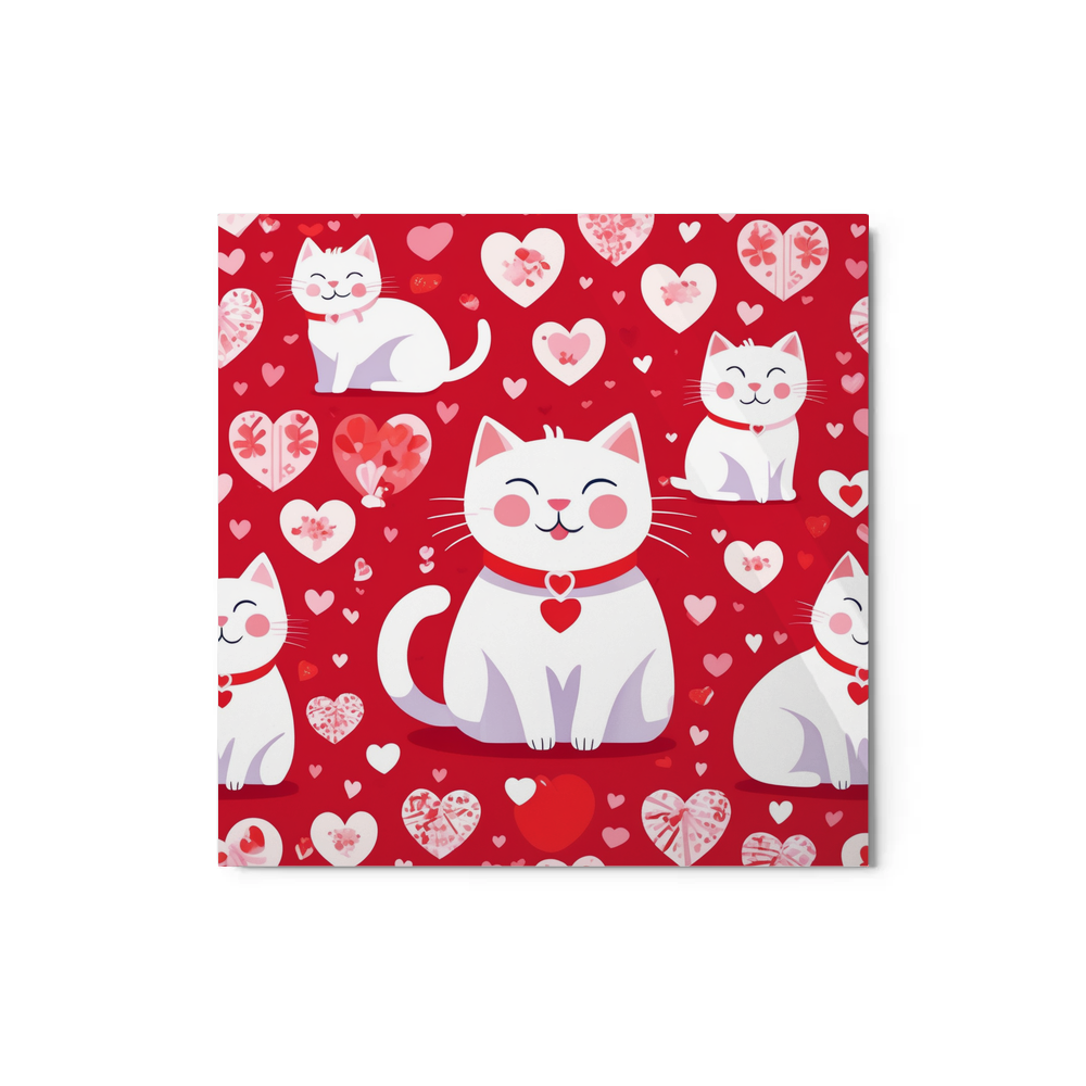 PugMug Custom White Companion Cat Metal Print