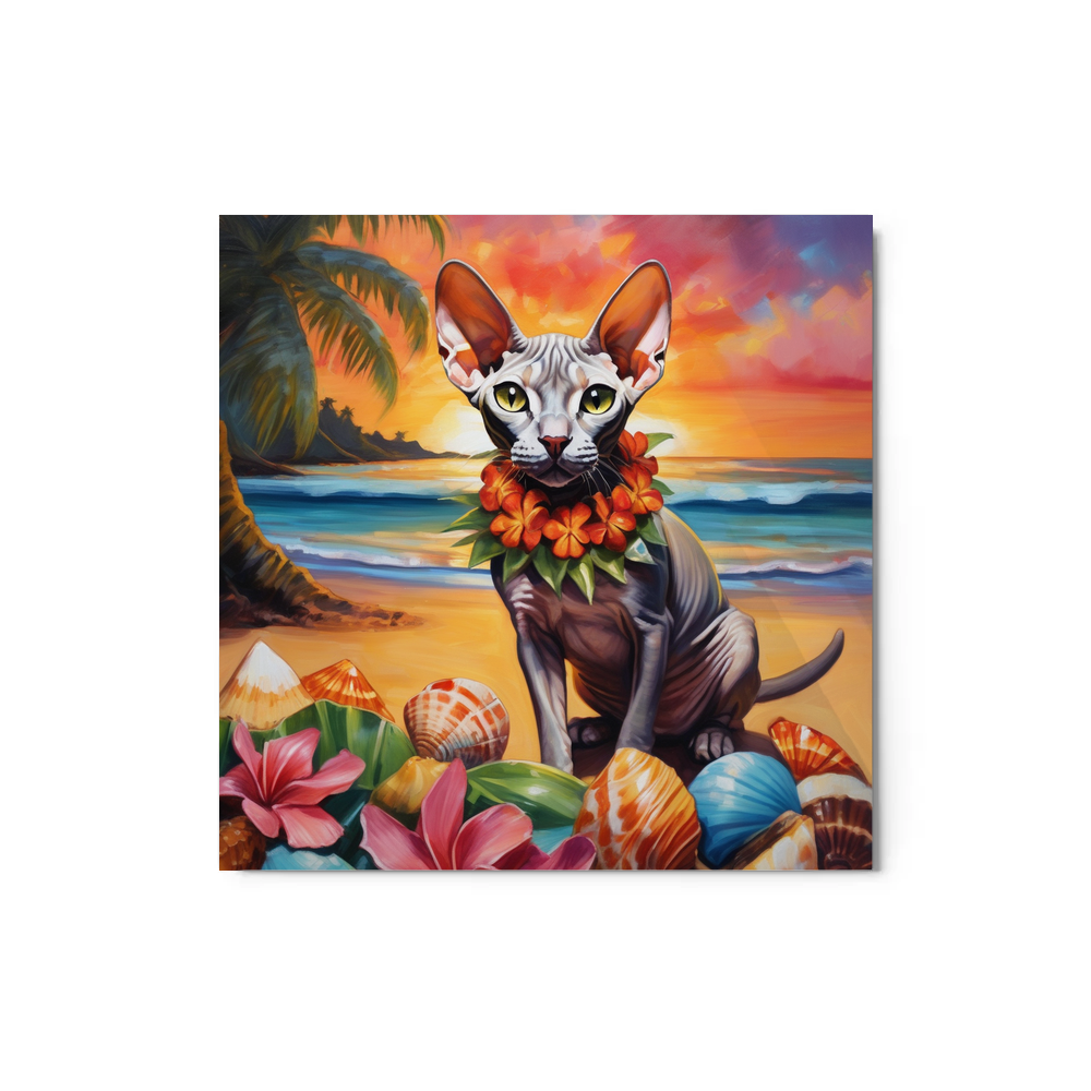 PugMug Custom Tabby Sphynx Cat Metal Print