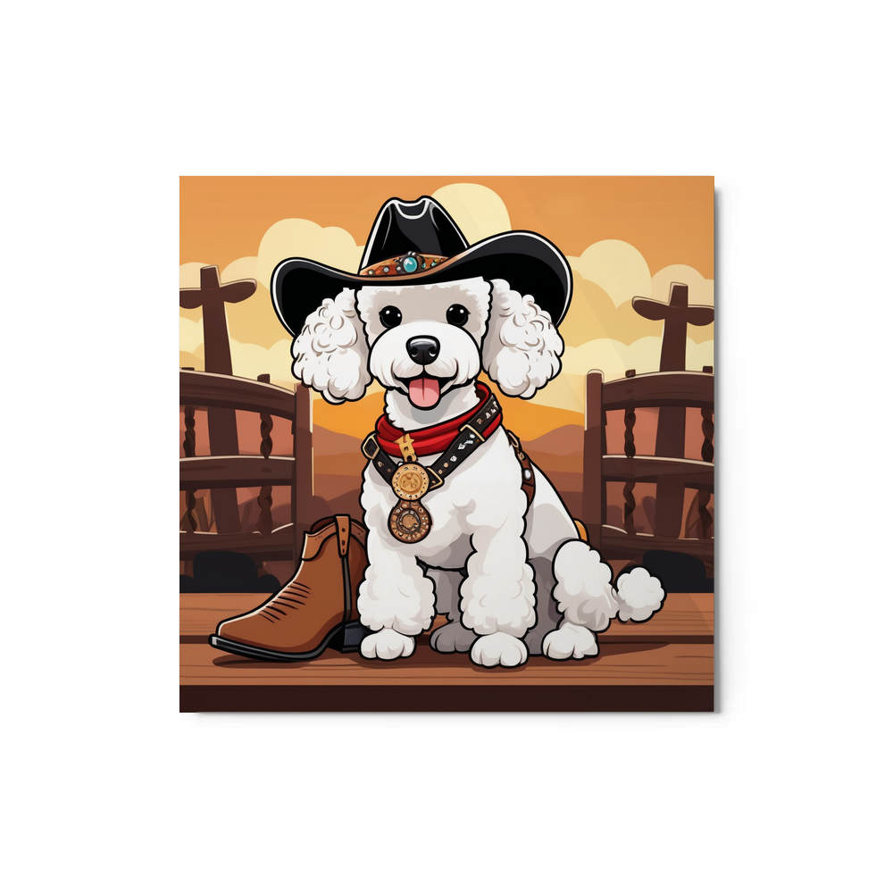 PugMug Custom White Poodle Metal Print