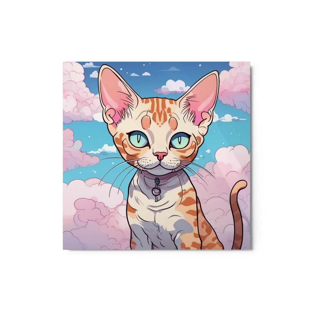 PugMug Custom Tabby Devon Rex Cat Metal Print