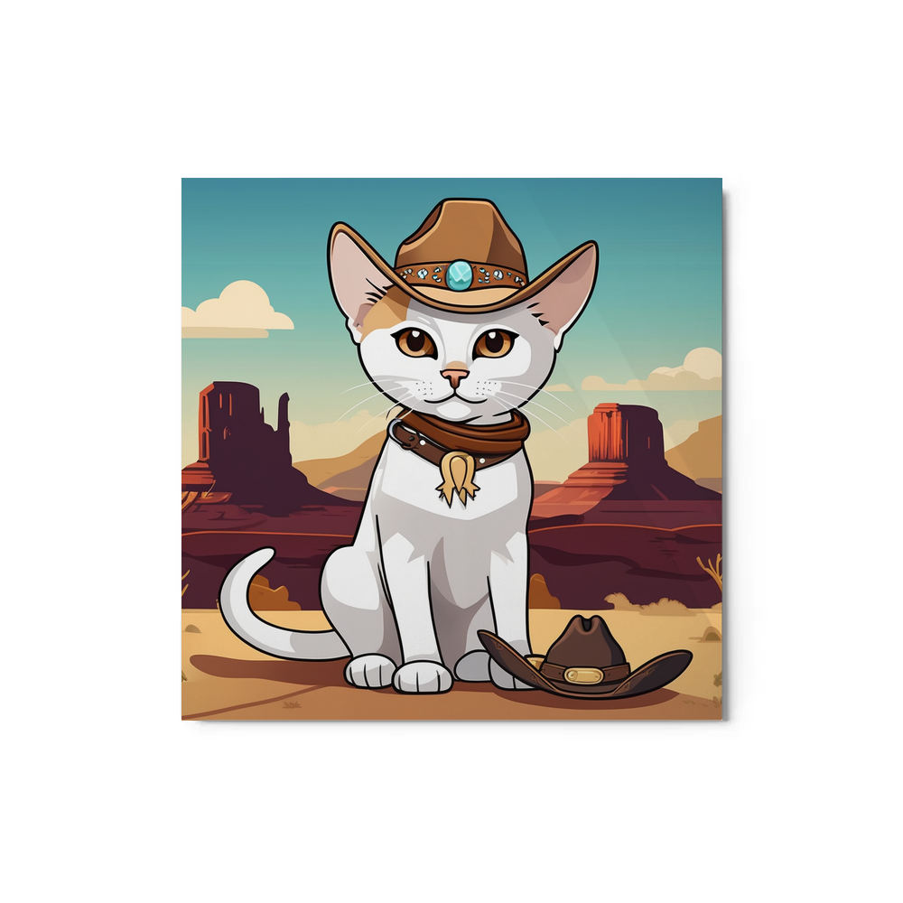 PugMug Custom White Abyssinian Cat Metal Print