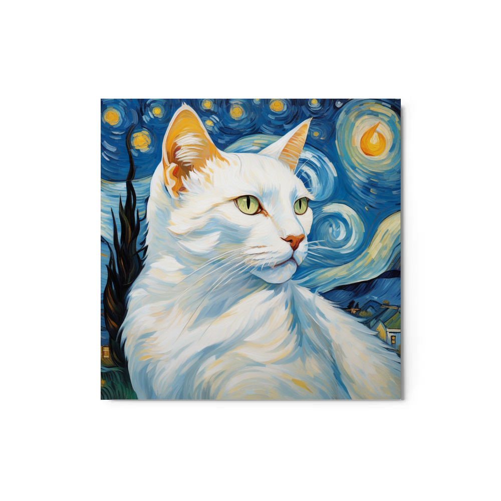 PugMug Custom White Companion Cat Metal Print