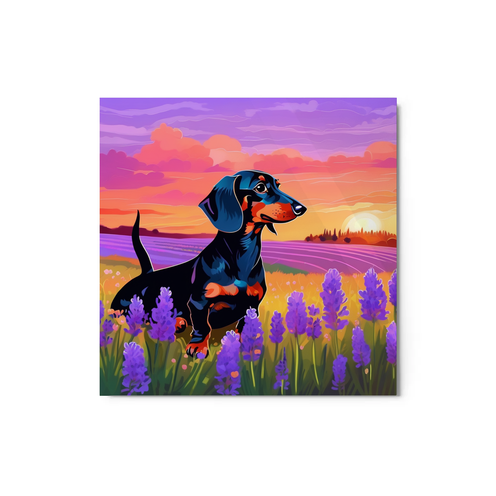 PugMug Custom Black Dachshund Metal Print