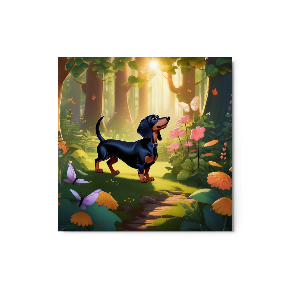 PugMug Custom Black Dachshund Metal Print