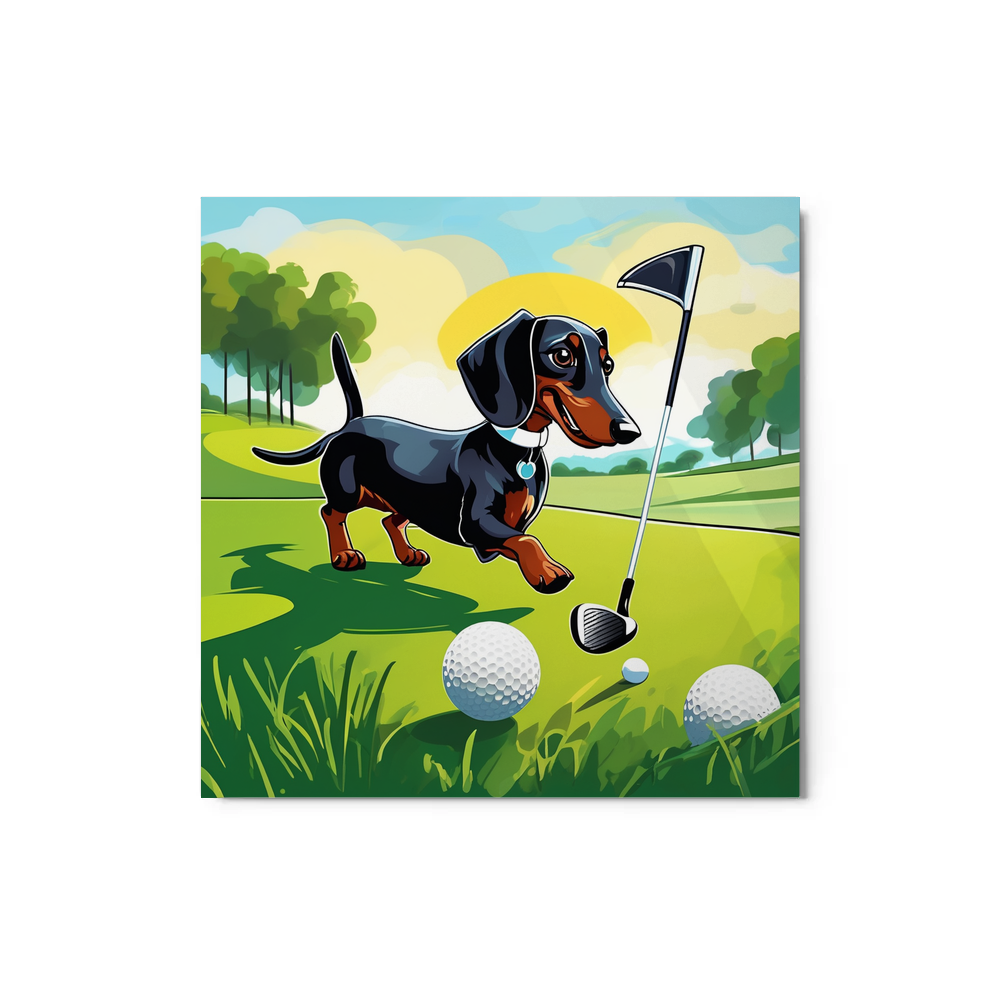 PugMug Custom Black Dachshund Metal Print