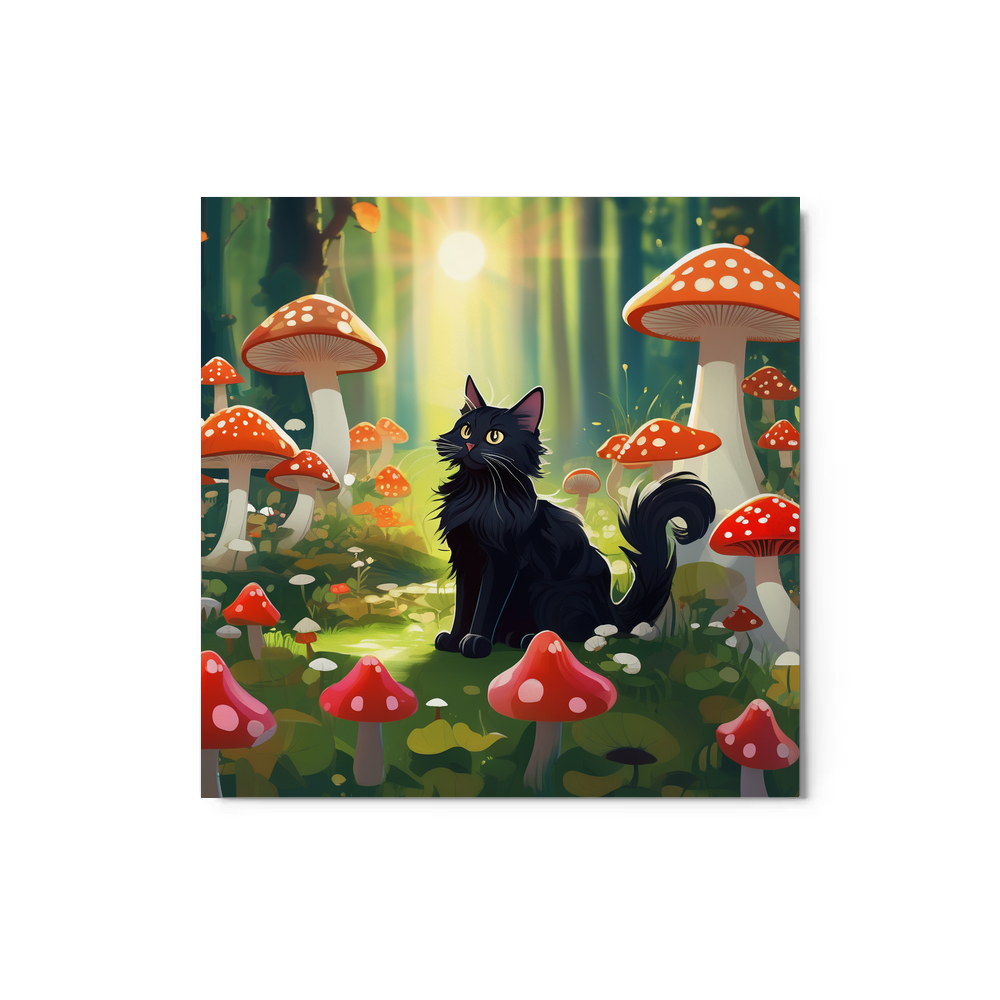 PugMug Custom Black Maine Coon Cat Metal Print