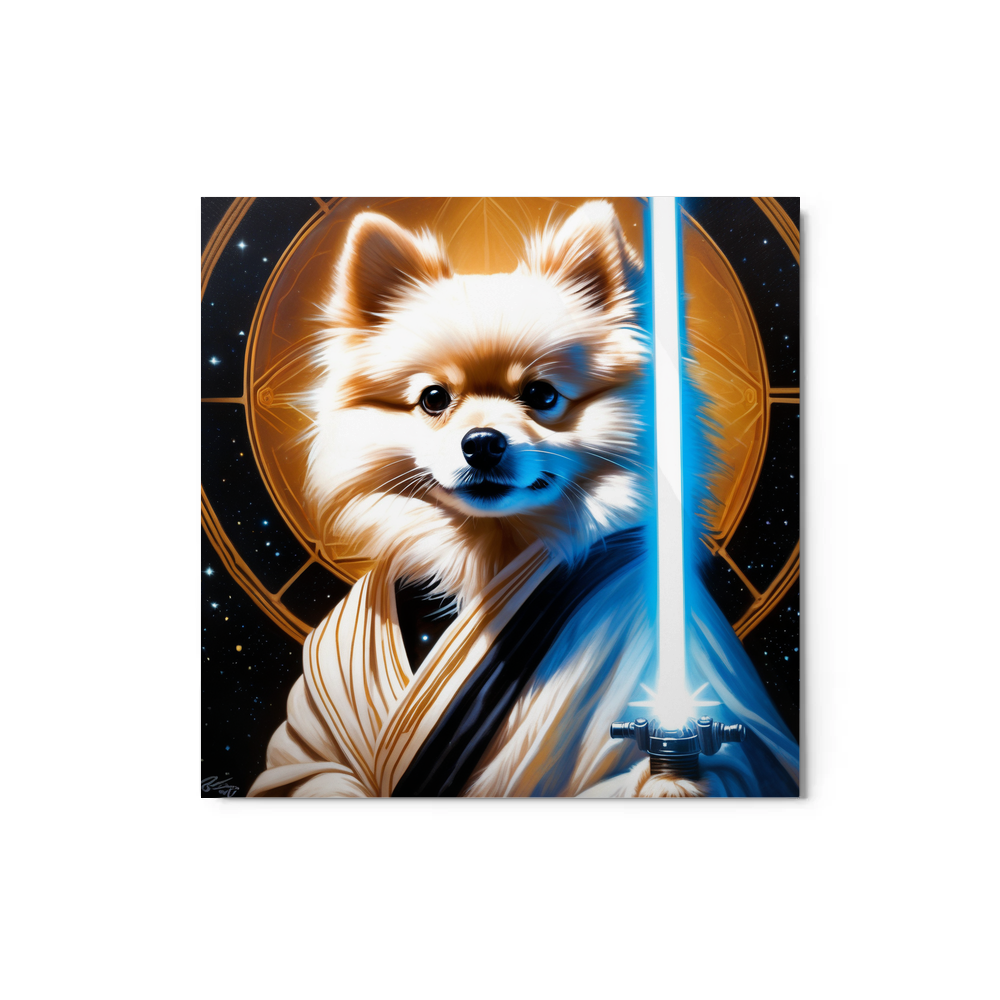 PugMug Custom White Pomeranian Metal Print