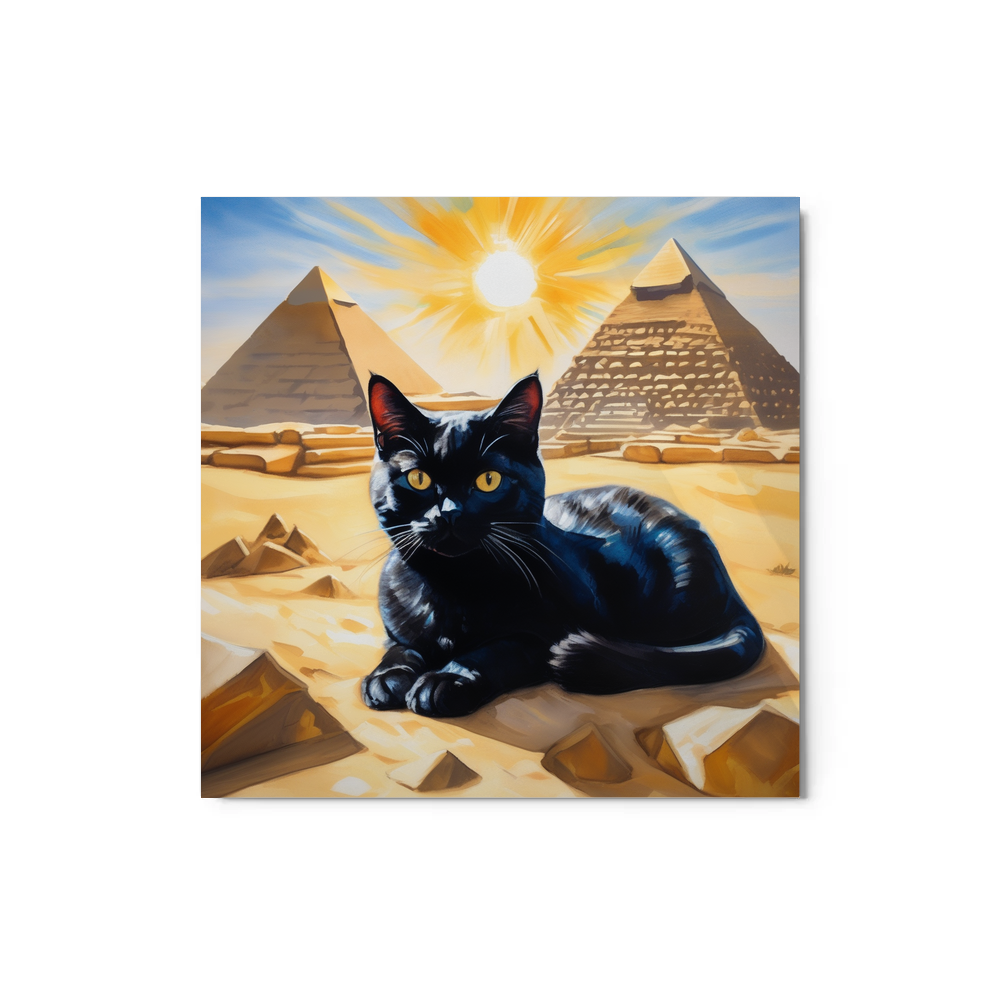 PugMug Custom Black British Shorthair Cat Metal Print