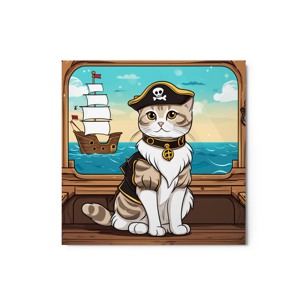 PugMug Custom Tabby Scottish Fold Cat Metal Print