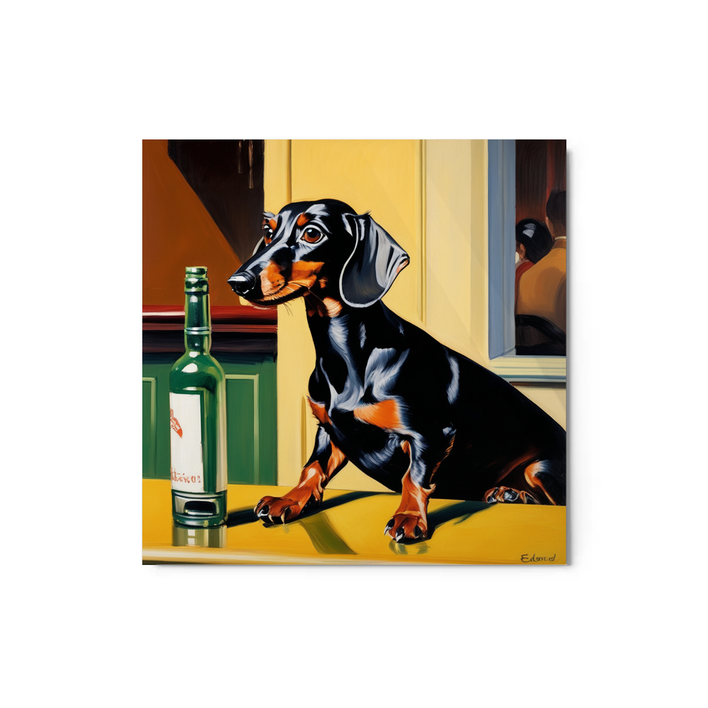 PugMug Custom Black Dachshund Metal Print