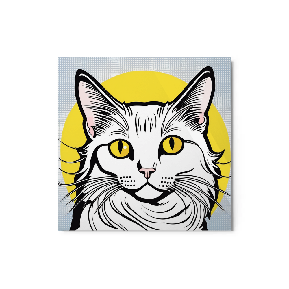 PugMug Custom White Companion Cat Metal Print