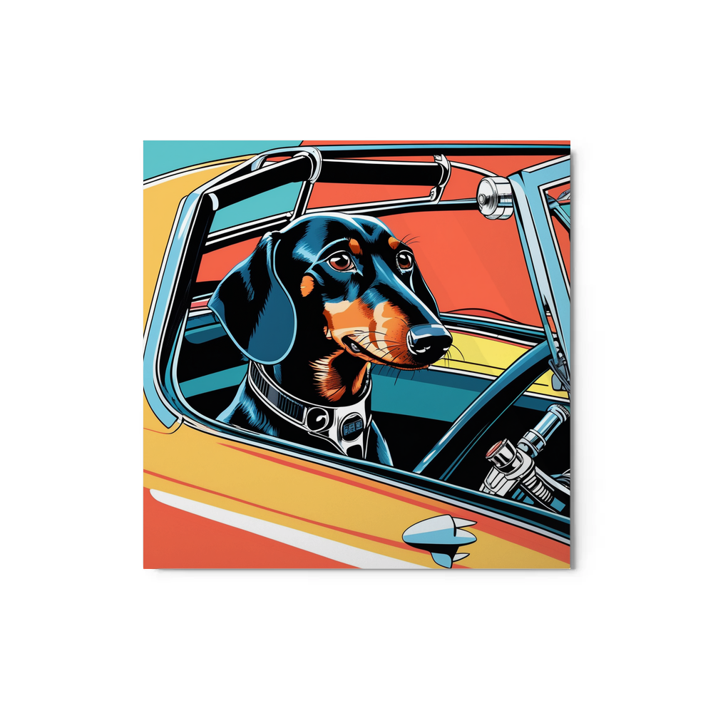 PugMug Custom Black Dachshund Metal Print