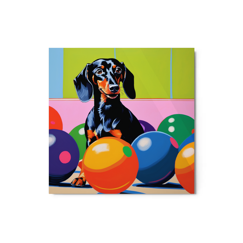 PugMug Custom Black Dachshund Metal Print