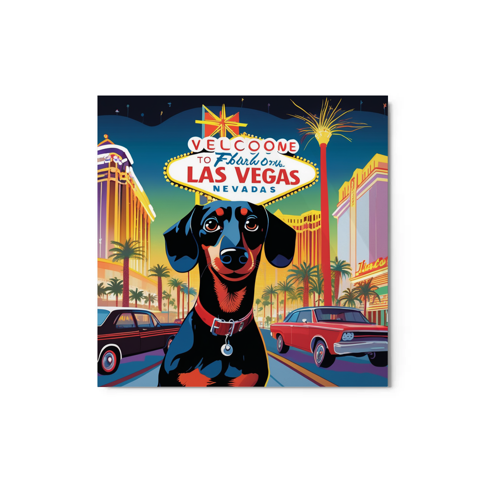 PugMug Custom Black Dachshund Metal Print