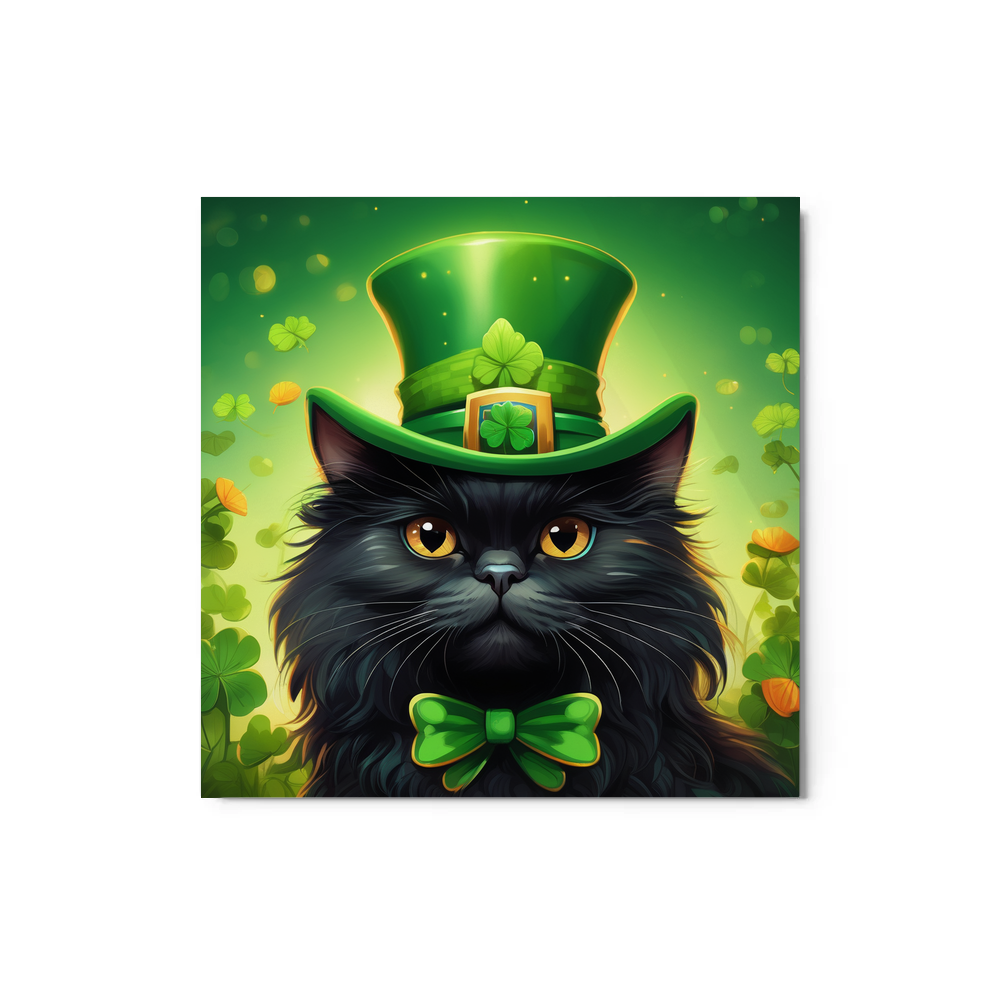 PugMug Custom Black Persian Cat Metal Print