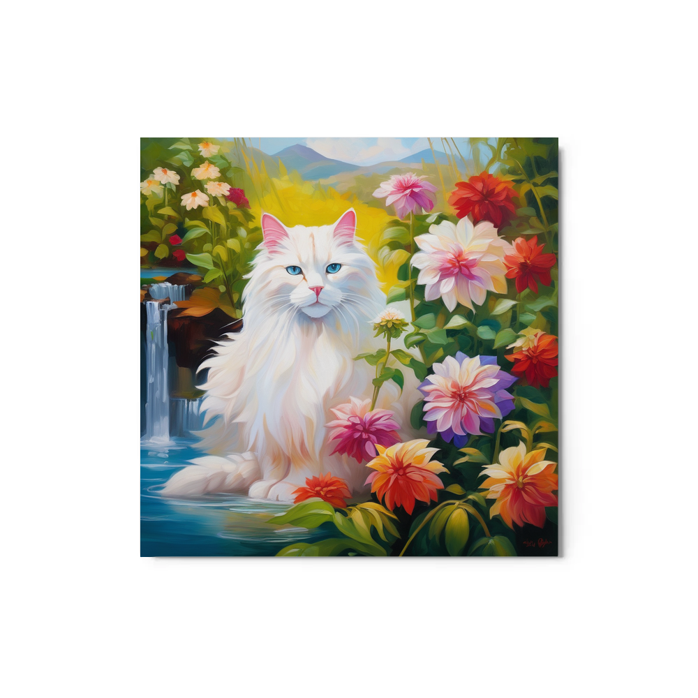 PugMug Custom White Companion Cat Metal Print