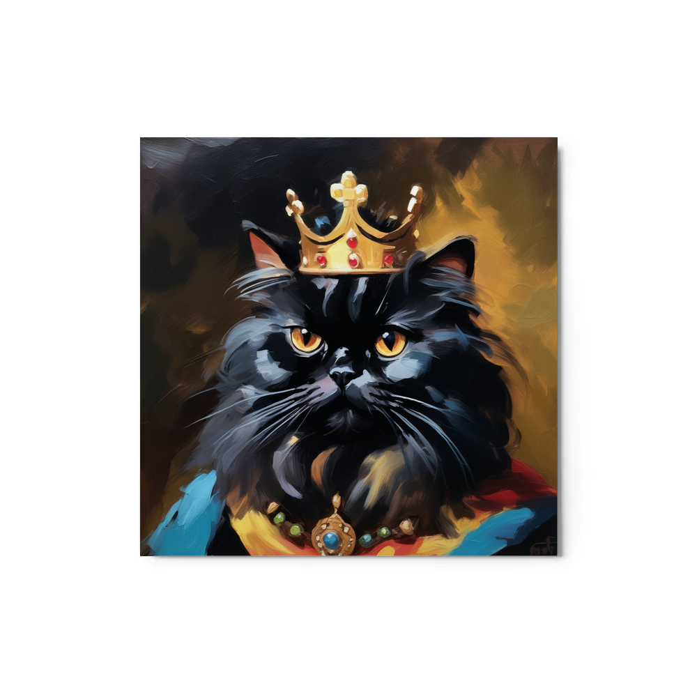 PugMug Custom Black Persian Cat Metal Print