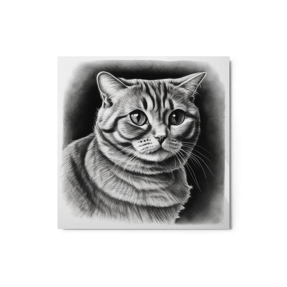 PugMug Custom Tabby Scottish Fold Cat Metal Print