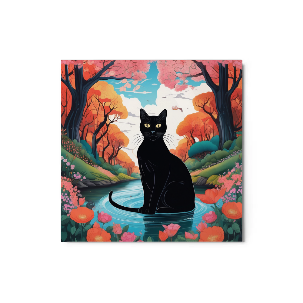 PugMug Custom Black Companion Cat Metal Print