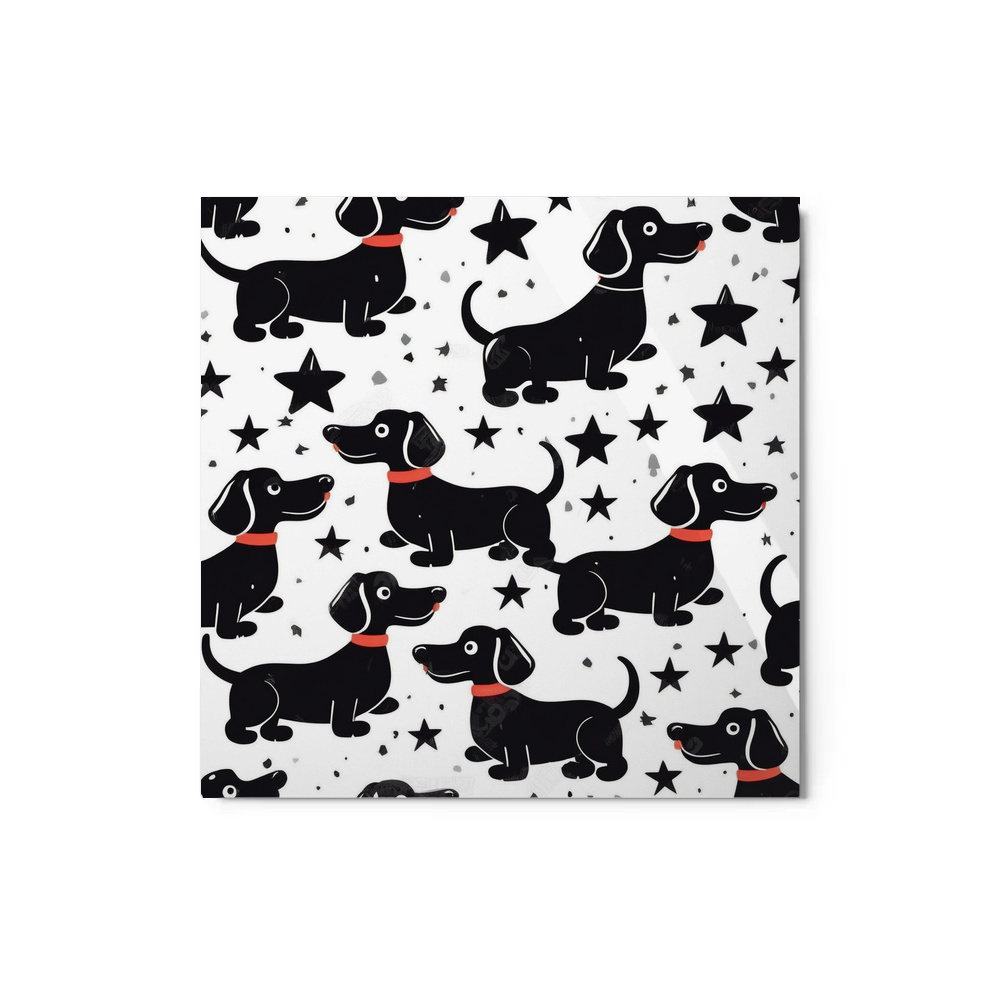 PugMug Custom Black Dachshund Metal Print