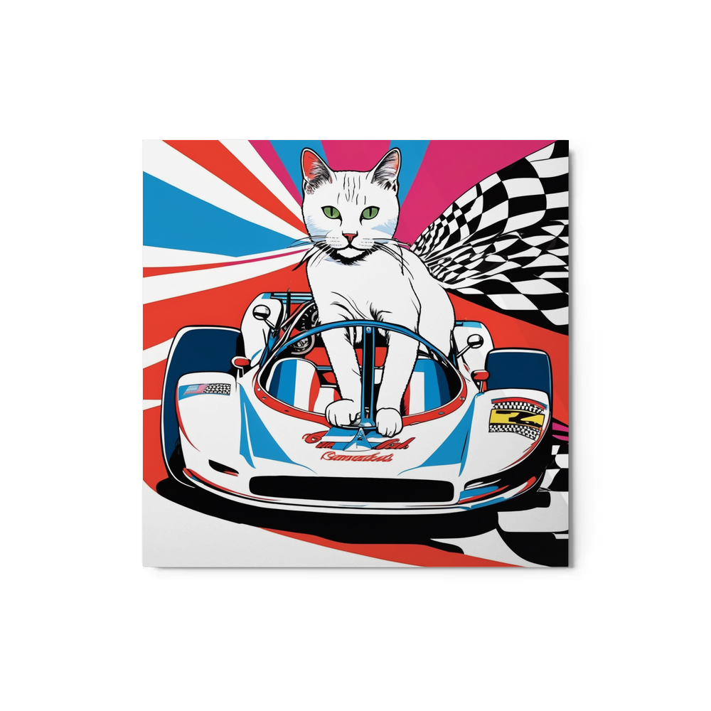 PugMug Custom White Companion Cat Metal Print