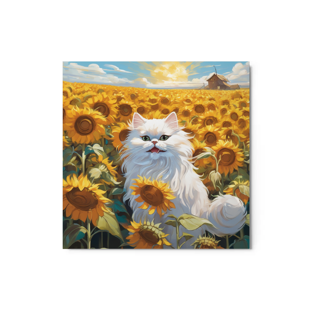 PugMug Custom White Persian Cat Metal Print