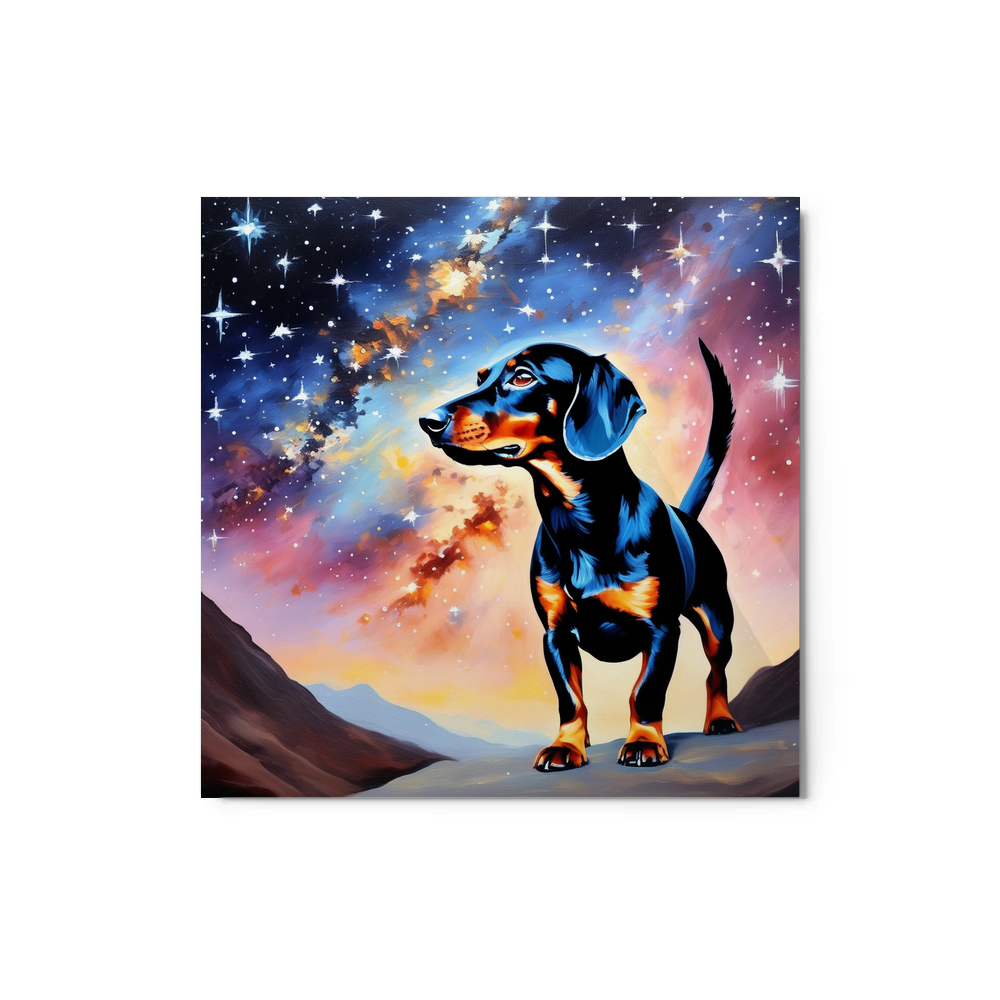 PugMug Custom Black Dachshund Metal Print