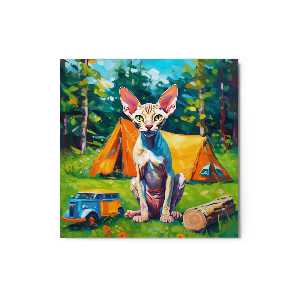 PugMug Custom Tabby Sphynx Cat Metal Print