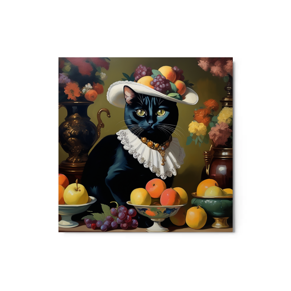 PugMug Custom Black American Shorthair Cat Metal Print