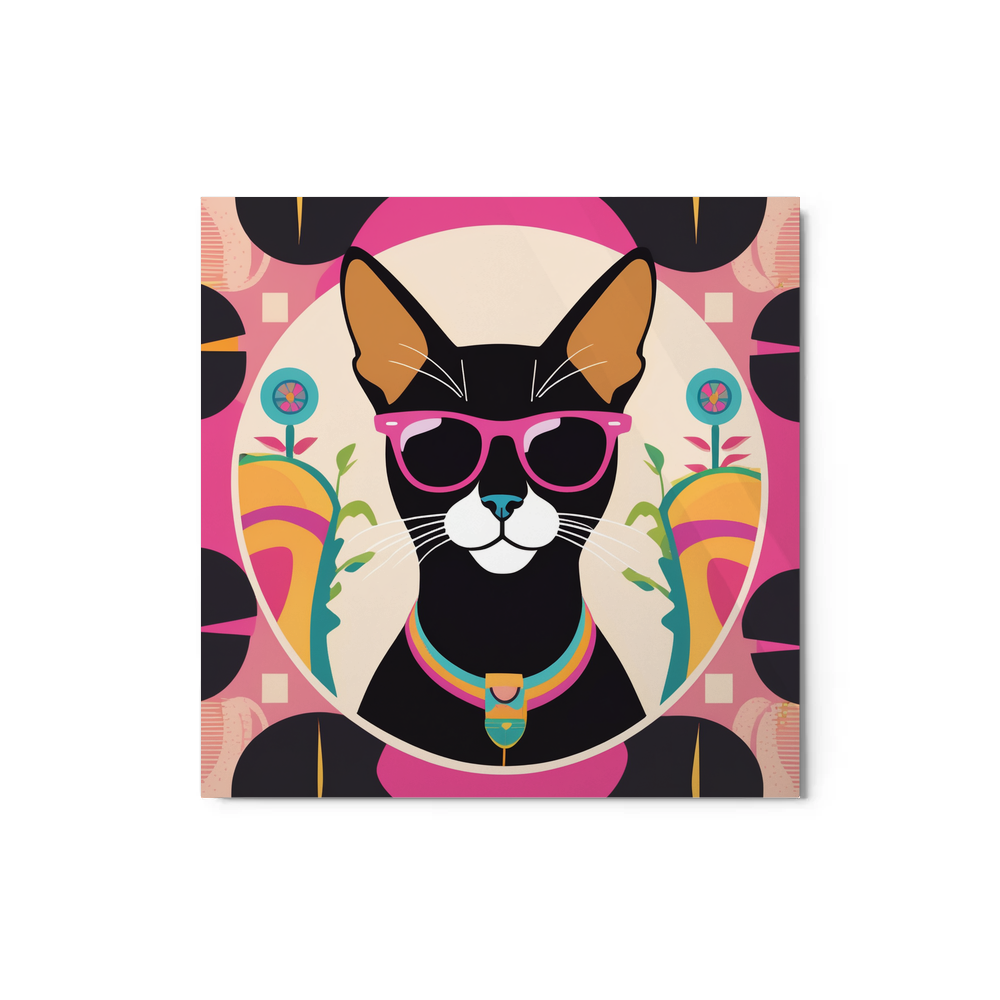 PugMug Custom Black Abyssinian Cat Metal Print