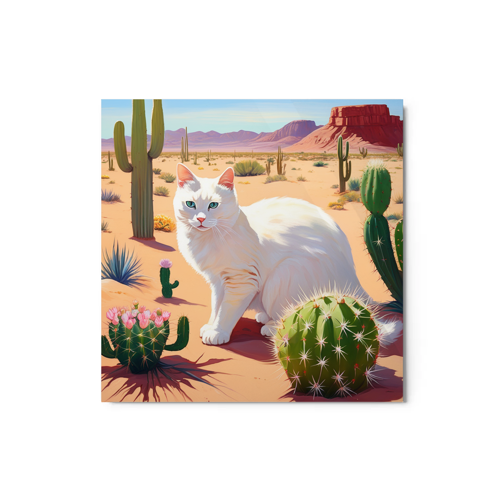 PugMug Custom White Companion Cat Metal Print