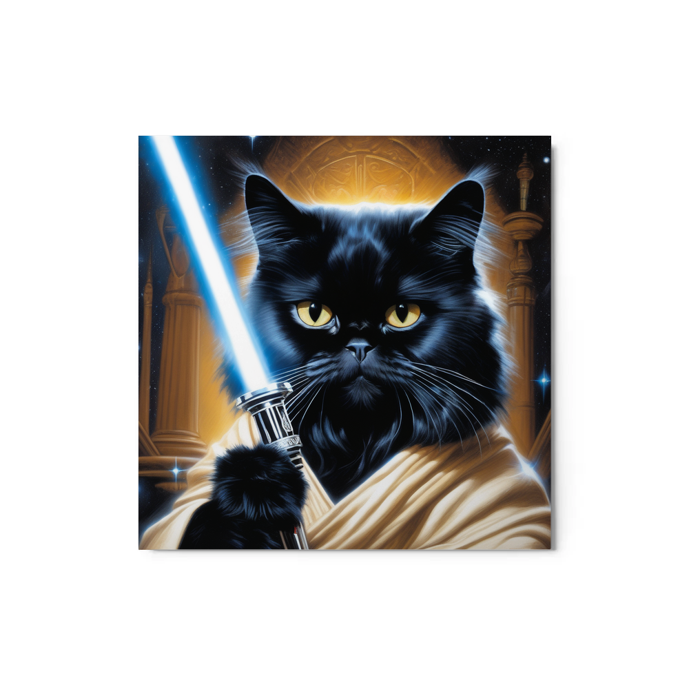 PugMug Custom Black Persian Cat Metal Print