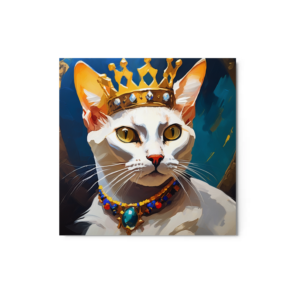 PugMug Custom White Abyssinian Cat Metal Print