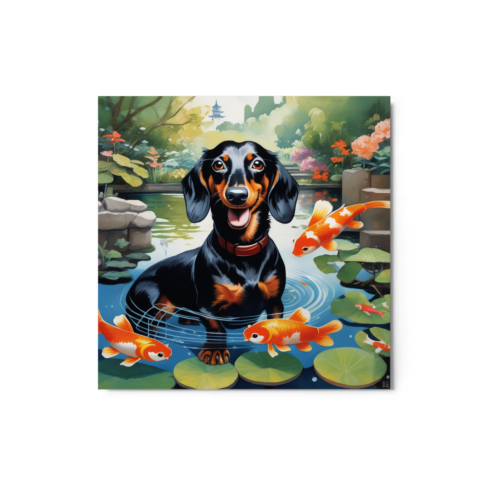 PugMug Custom Black Dachshund Metal Print