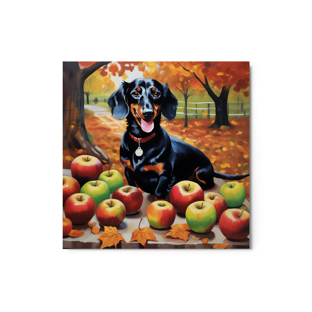 PugMug Custom Black Dachshund Metal Print