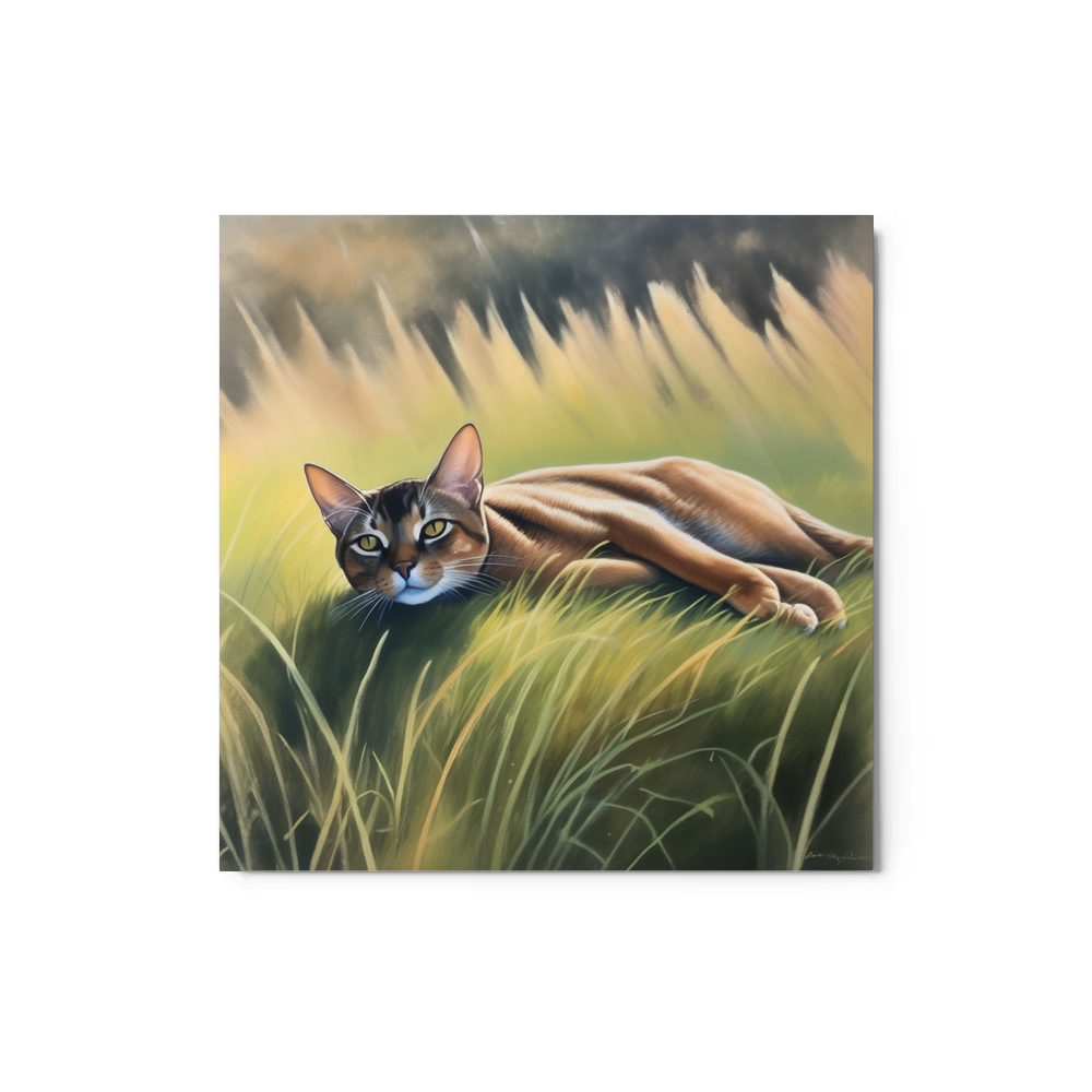 PugMug Custom Tabby Abyssinian Cat Metal Print