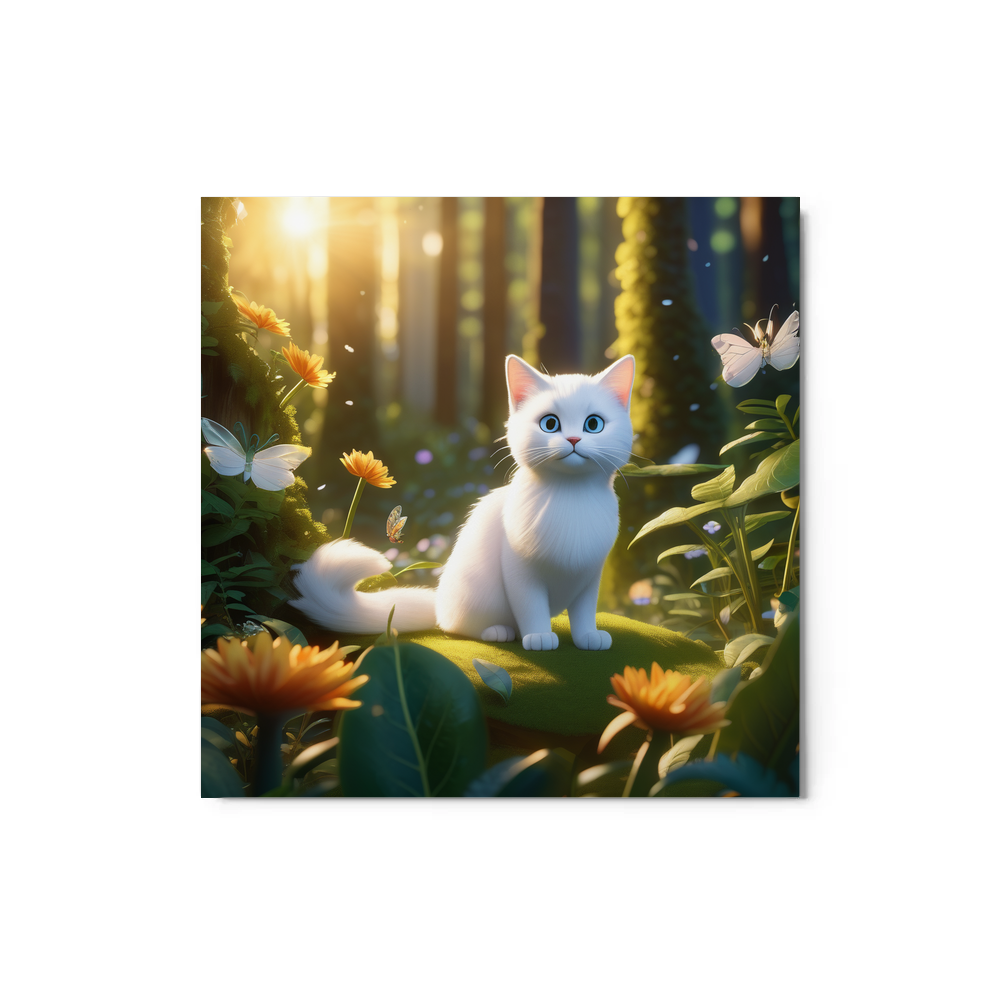 PugMug Custom White Exotic Cat Metal Print