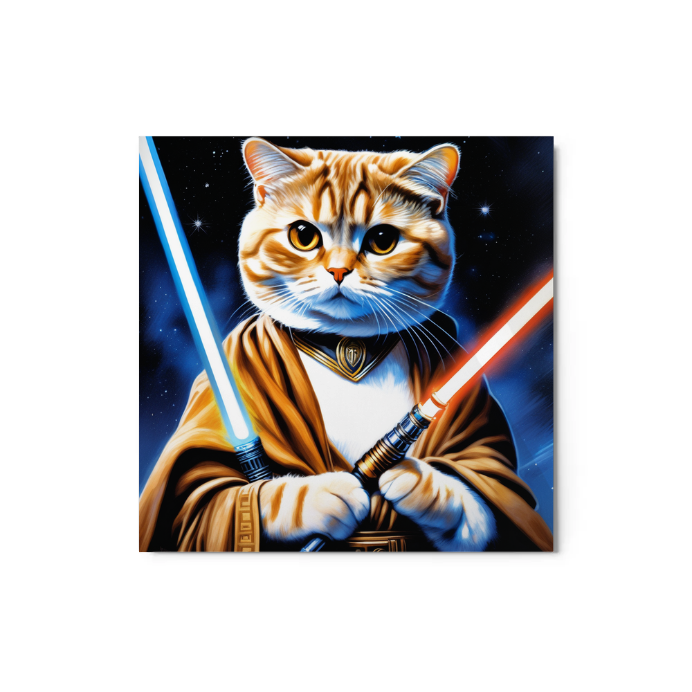 PugMug Custom Tabby Scottish Fold Cat Metal Print