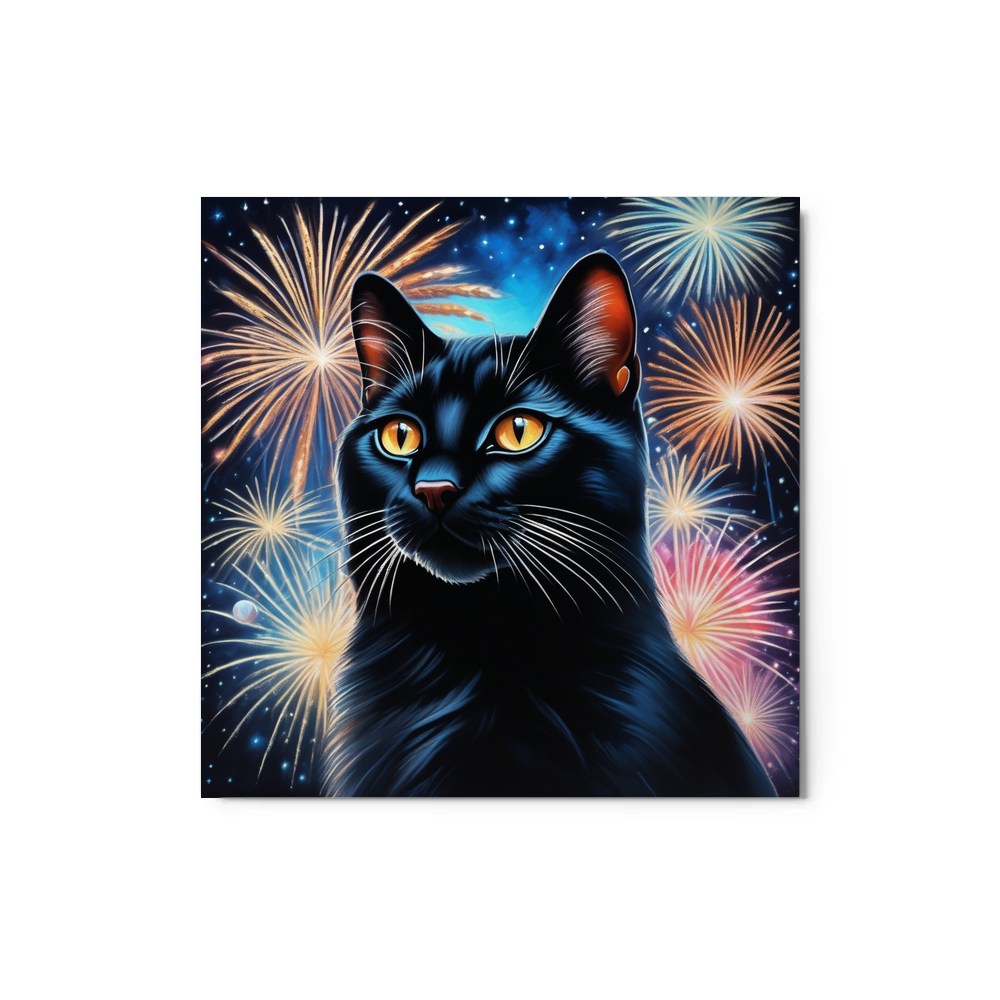 PugMug Custom Black Exotic Cat Metal Print