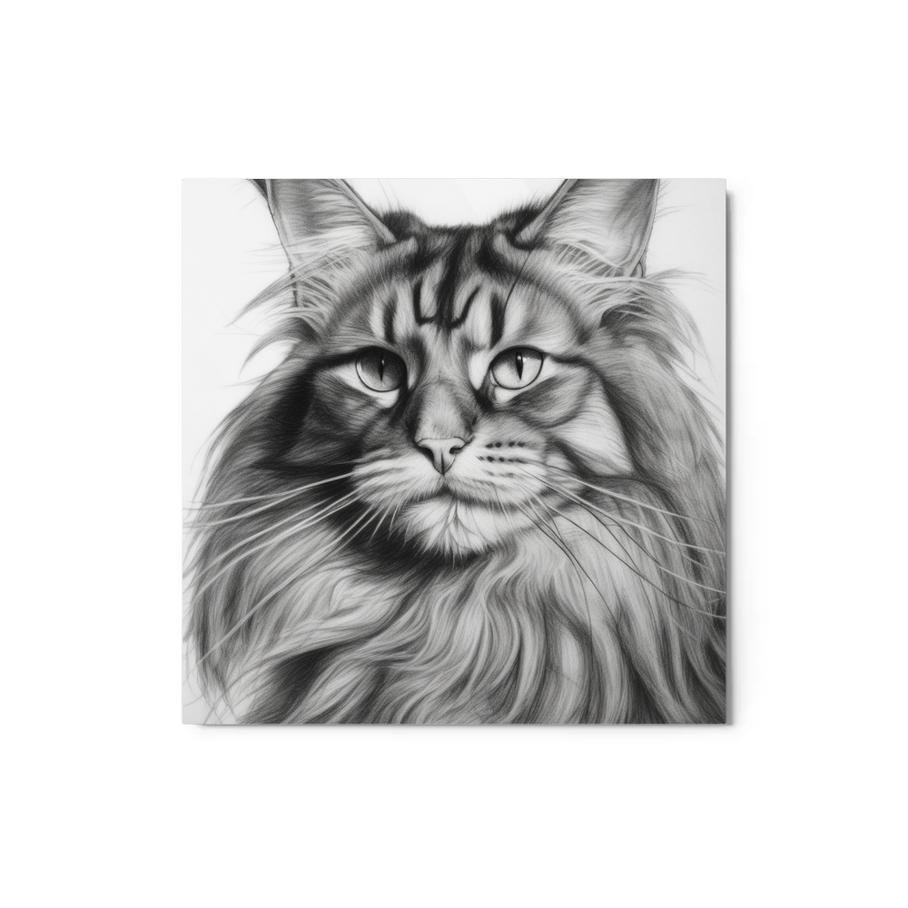 PugMug Custom Tabby Maine Coon Cat Metal Print