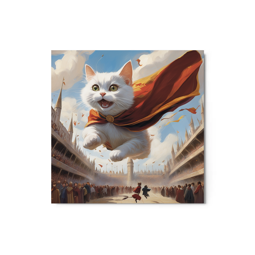 PugMug Custom White Companion Cat Metal Print