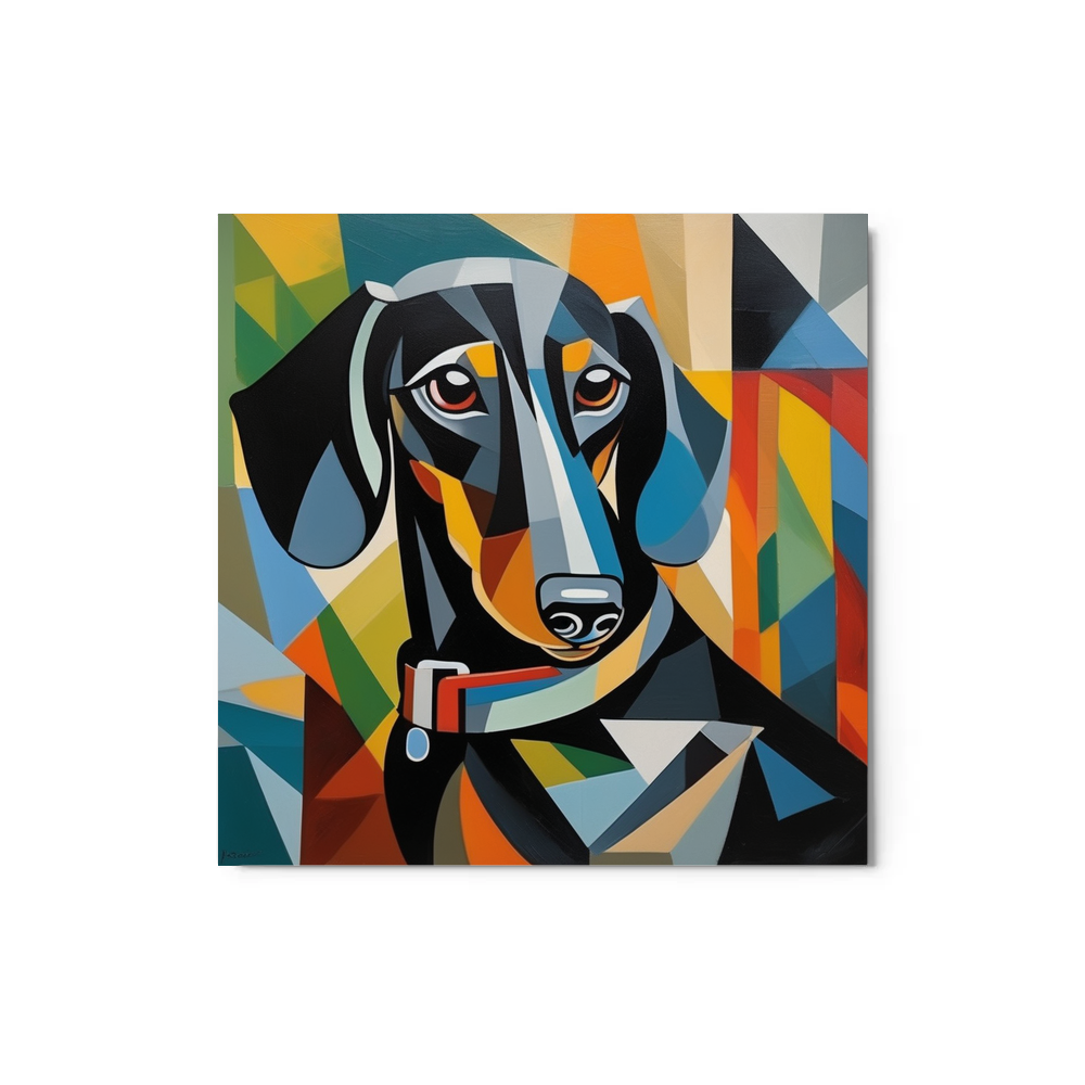 PugMug Custom Black Dachshund Metal Print