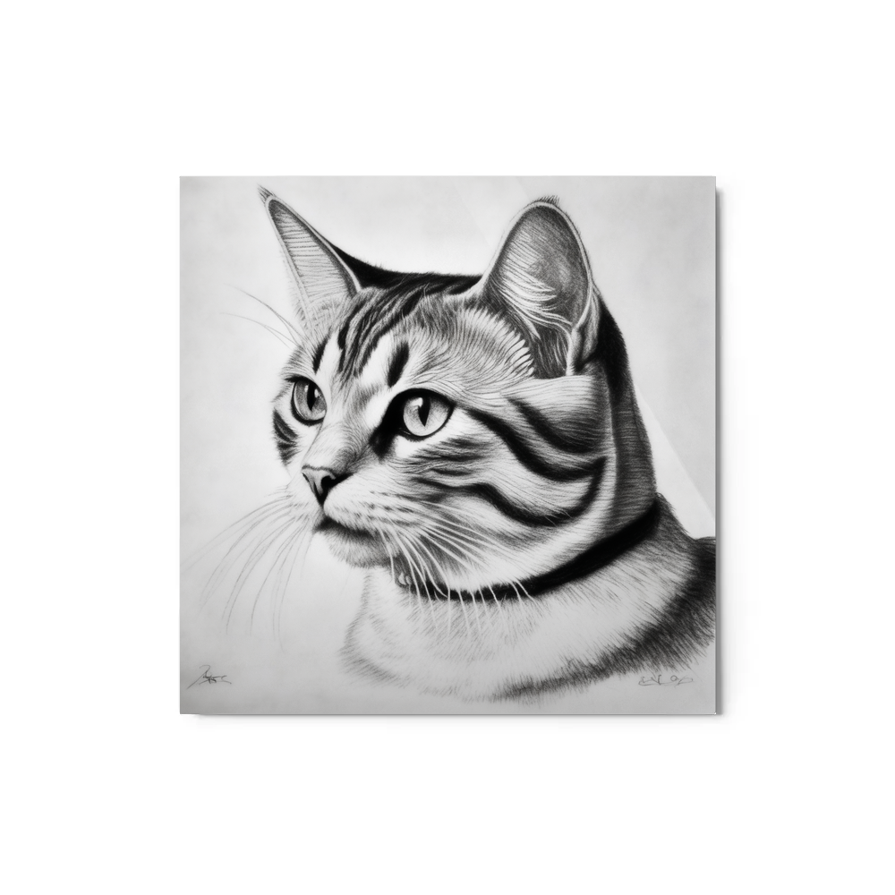 PugMug Custom White American Shorthair Cat Metal Print